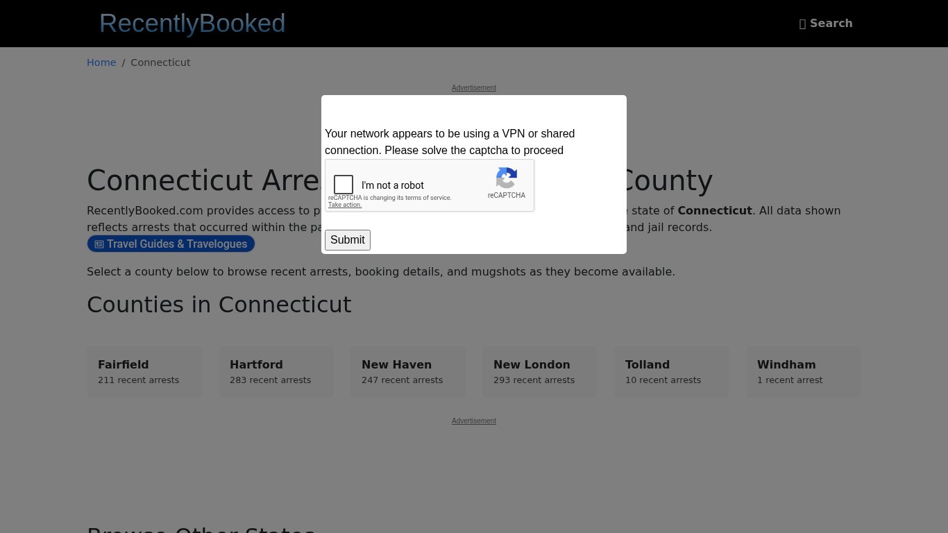 Recent bookings, Arrests, Mugshots in Connecticut - Recently Booked